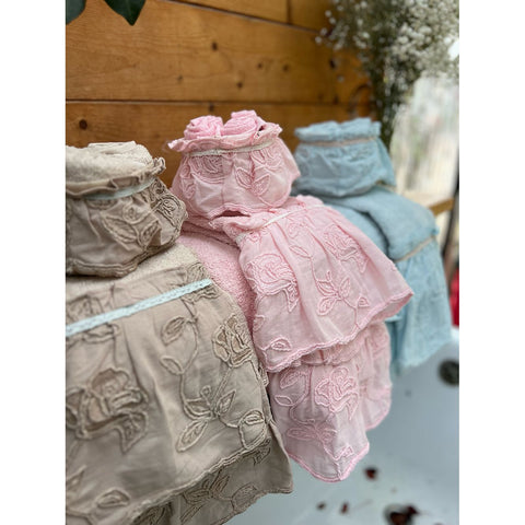 L'Atelier 17 Set quattro lavette in cotone "Se Son Rose" Shabby Chic 30x30 cm 6 varianti