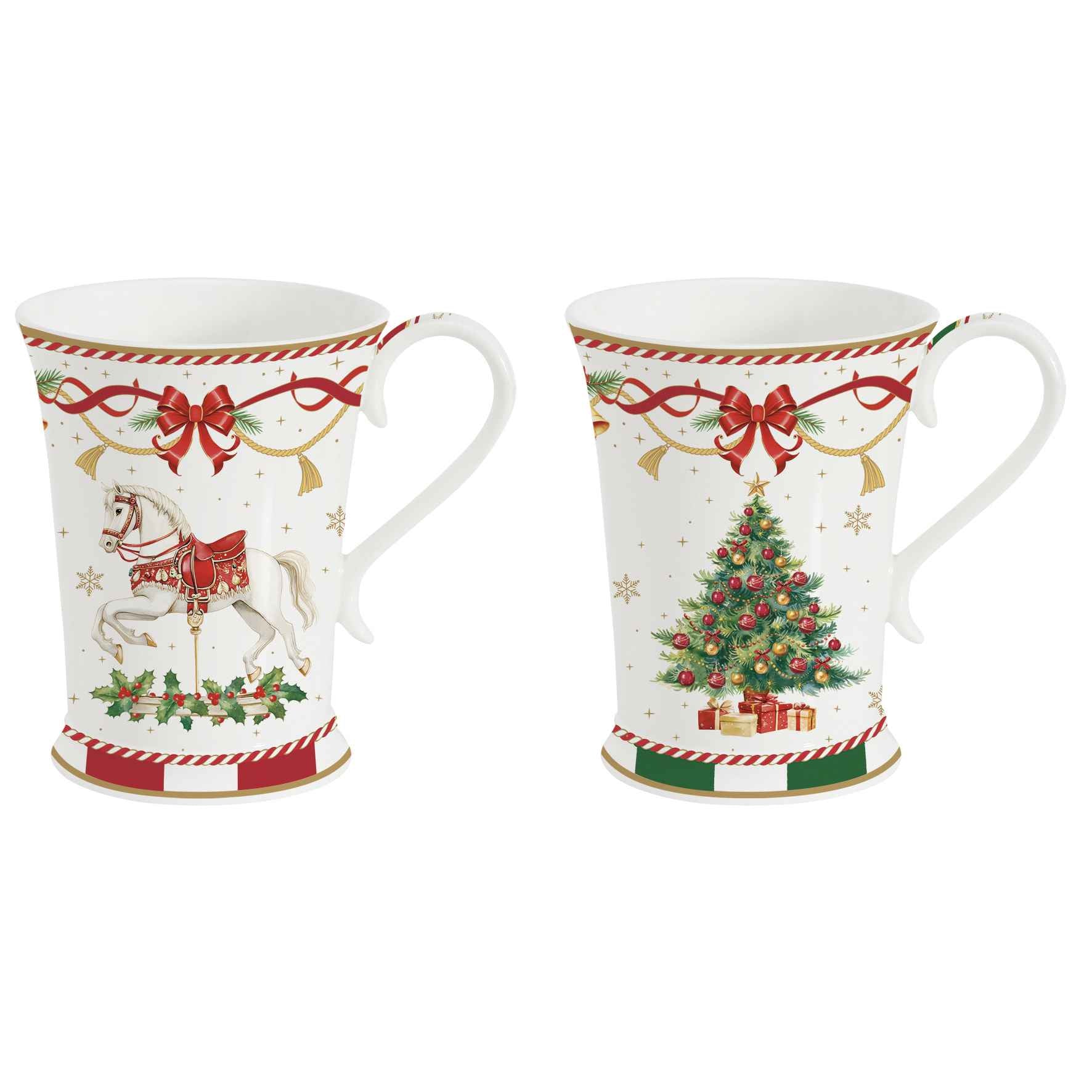 Easy Life Coffret 2 Mugs 35cl Porcelaine Santa Is Coming - Tasses Noël Festives