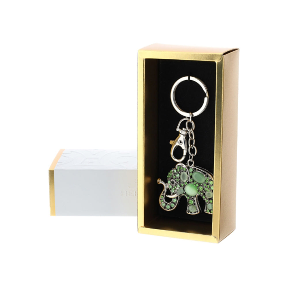 Elegante design a forma di elefante con speciale portachiavi con messaggio personalizzato inciso, presentato in un sacchetto di velluto - Italia Elegante design a forma di elefante con speciale portachiavi con messaggio personalizzato inciso, presentato in un sacchetto di velluto - Italia