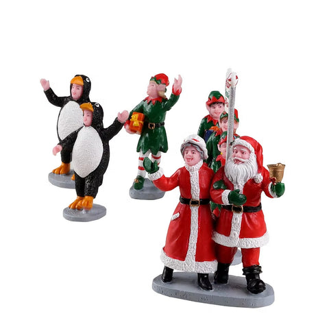 LEMAX Set 7 personaggi "Santa's Elf Parade" per il tuo villaggio natalizio in resina