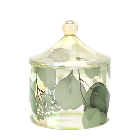 Hervit Contenitore in vetro floreale verde "Botanic Pagoda" D9,5x12 cm