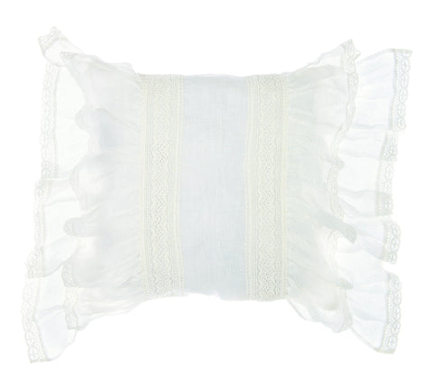 BLANC MARICLO' Cuscino decorativo con gale di colore bianco 45x45 cm a2933399ec