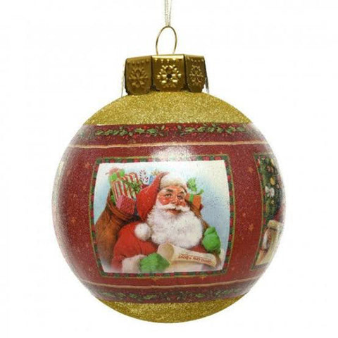 TIMSTOR Sfera Decorazione natalizia con Babbo Natale con led verde 40x40x40 cm