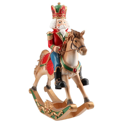 TIMSTOR Schiaccianoci Soldatino su cavallo a dondolo rosso 34,5x12,5x45,50 cm