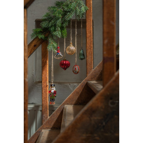 CLAYRE & EEF Decorazione Natalizia Decoro a goccia per albero in vetro rosso Ø 8 cm