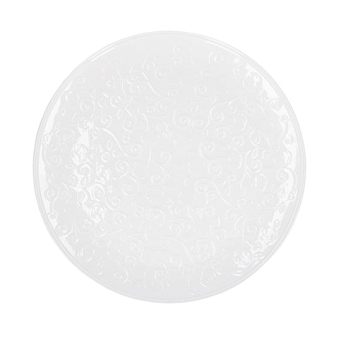 LA PORCELLANA BIANCA Piatto per torta FLORENTINA con roselline bianco Ø34 H2 cm