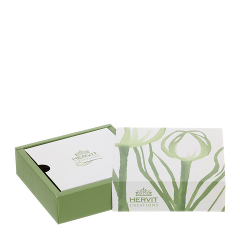 Hervit Box Contenitore scatolina con tulipani verdi "Tulip" 10x10x3 cm