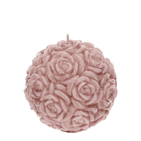 HERVIT Candela sfera piccola rose candela decorativa rosa malva laccato Ø11 cm