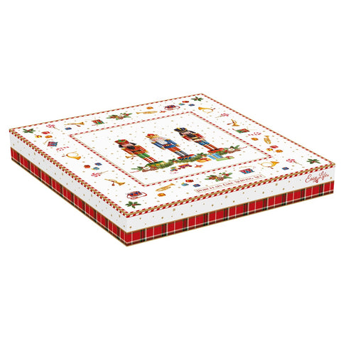 EASY LIFE Piatto torta panettone natalizio VINTAGE NUTCRACKERS con paletta Ø32cm