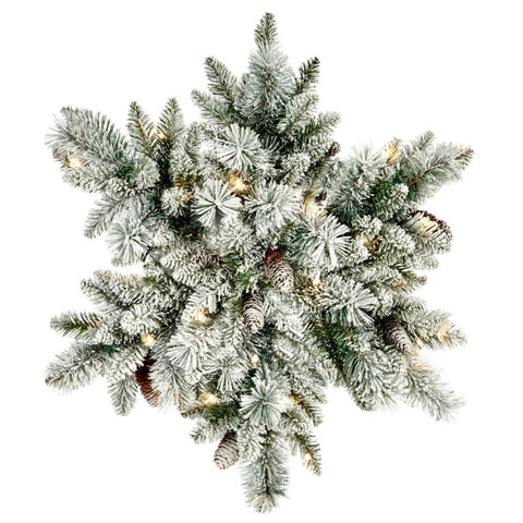 GOODWILL Fiocco di neve abete luci led e pigne innevato da appendere D60 cm