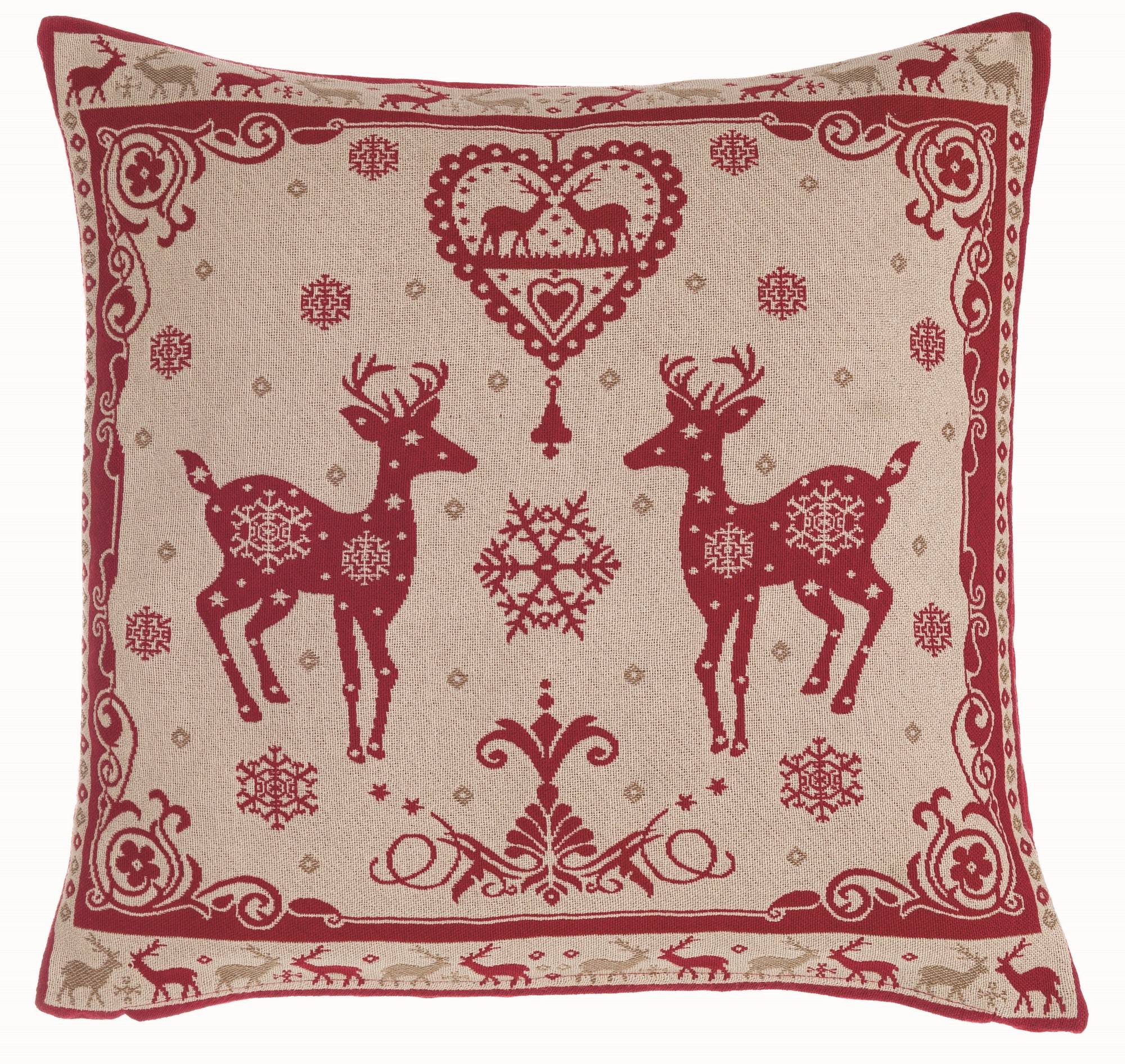 BLANC MARICLO Cuscino quadrato Gobelin tessuto rosso con renne 40x40cm –  Angelica Home Stabia