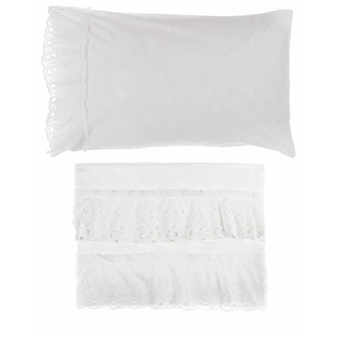 BLANC MARICLO' Completo letto matrimoniale in cotone bianco 180x200 50x80 cm A3011099PA