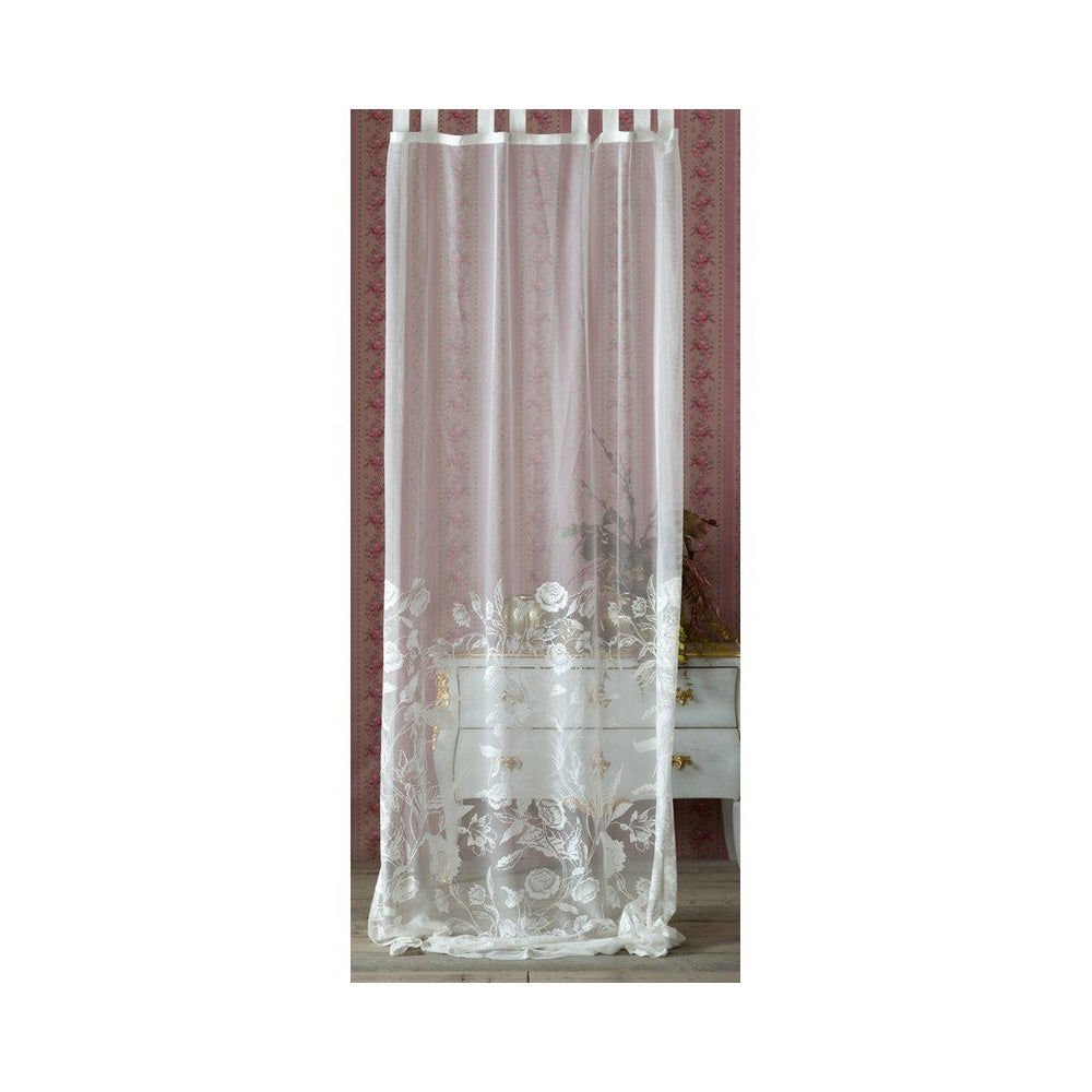 BLANC MARICLO' Set 2 pannelli tenda RAIN OF ROSES bianco 150x290+10cm –  Angelica Home Stabia