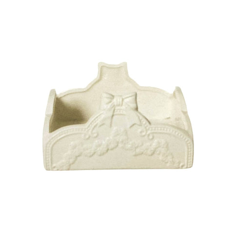 L'ARTE DI NACCHI Portatovaglioli con fiocchi ceramica bianco Ø20,5 H10 cm TL-31