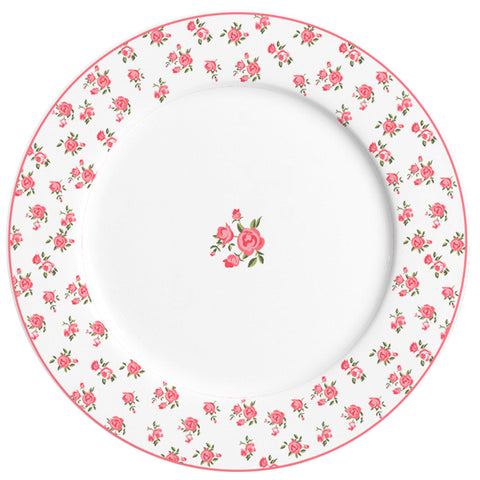 ISABELLE ROSE Piatto da dessert HOLLY in porcellana con fiori rosa Ø 19 cm
