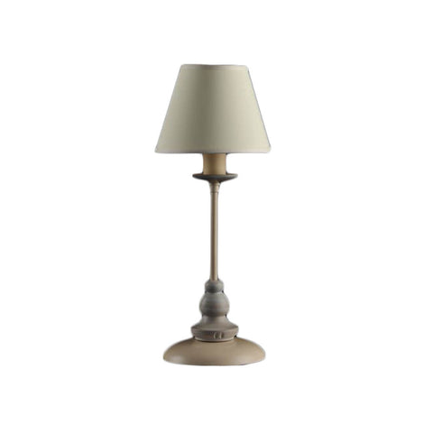 LEOLUX Lumetto abat-jour lampada da tavolo LORIS legno e metallo tortora H41 cm