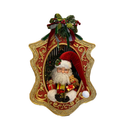 GOODWILL Babbo Natale in cornice oro decoro natalizio da parete resina H71 cm
