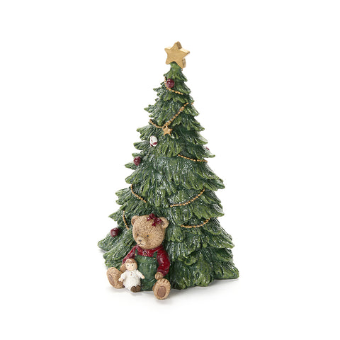 Nuvole di Stoffa Statuina natalizia albero innevato con orso queen
