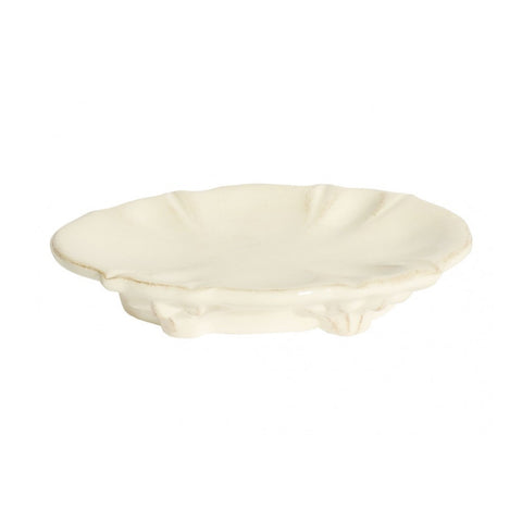VIRGINIA CASA  Piattino Porta saponetta in ceramica ISABELLA bianco 15x11x3 cm