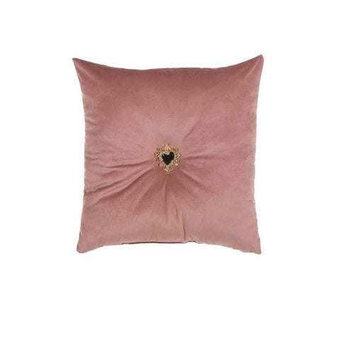 BLANC MARICLO' Cuscino in velluto rosa con cuore votivo 45x45 cm A2998699RO