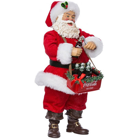 Kurt S. Adler Statuina Babbo Natale con cassa di Coca cola e apri bottiglia