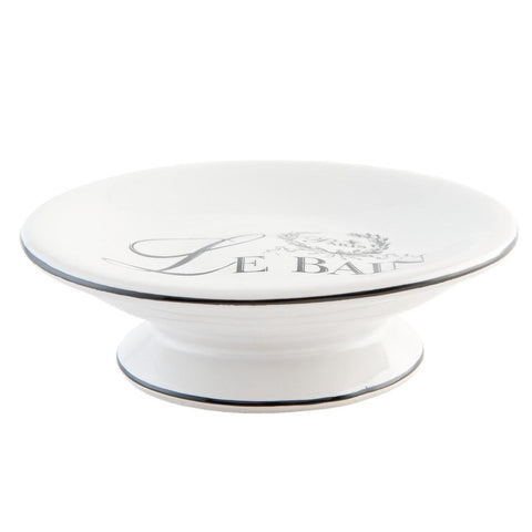 CLAYRE & EFF Set 4 accessori da bagno ceramica LE BAIN bianco e nero 11x8x4 cm