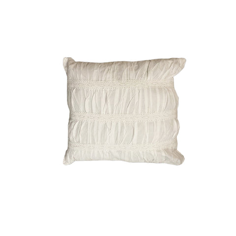 CHIC ANTIQUE Cuscino arredo quadrato cotone bianco con drappeggio 45x45 cm