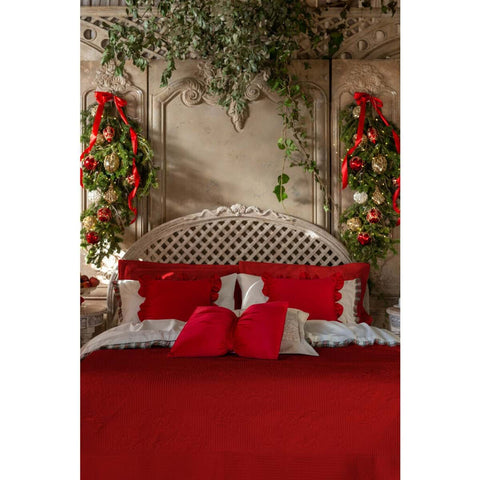 Blanc Mariclò Cuscino fiocco rosso "Morbido Sonno" 45x60 cm