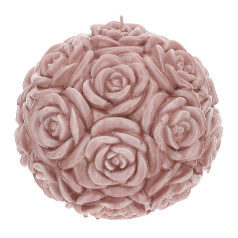HERVIT Candela sfera piccola rose candela decorativa rosa malva laccato Ø20 cm