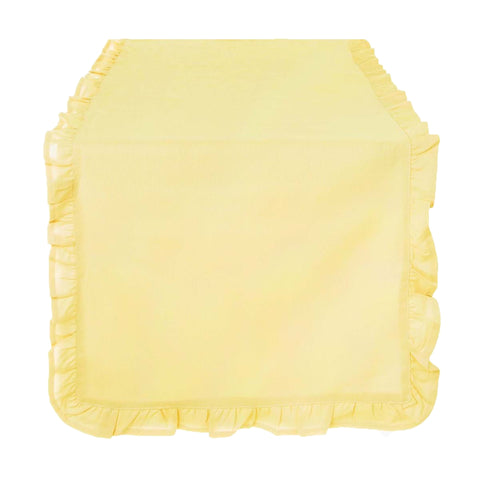 BLANC MARICLO' Runner da tavolo con galetta INFINITY cotone giallo 45x140 cm