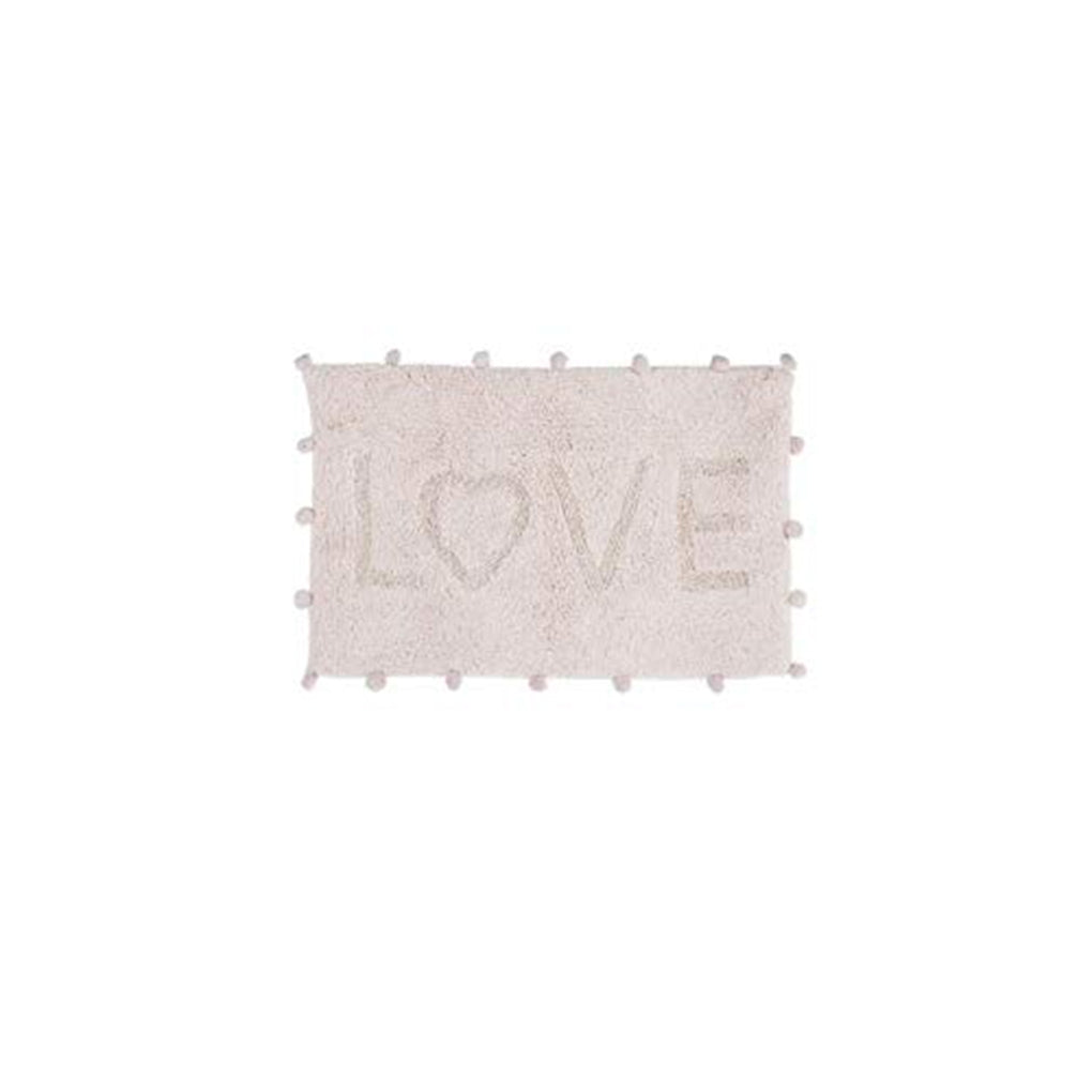 Tappeto Bagno Cotone Love Dove/Bianco