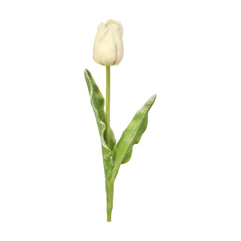 GOODWILL Fiore Tulipano bianco innevato artificiale natalizio da esposizione h63 cm
