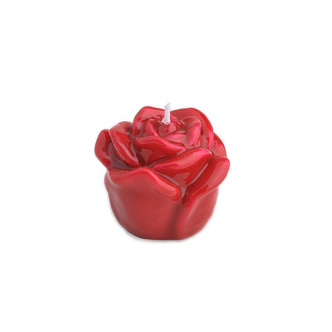 HERVIT Box 6 candele decorative a forma di rosa natalizia paraffina rosso Ø 4,5 cm