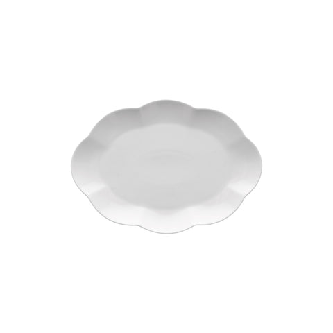 LA PORCELLANA BIANCA Vassoio ovale smerlato VILLADEIFIORI bianco 25x30x2,5 cm