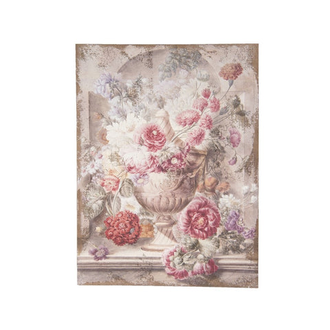 CLAYRE & EEF Quadro vaso con fiori rosa 55x3x73 cm 50455