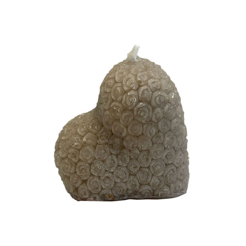 CERERIA PARMA Candela profumata a cuore con roselline grigio H8 cm 23135GRE