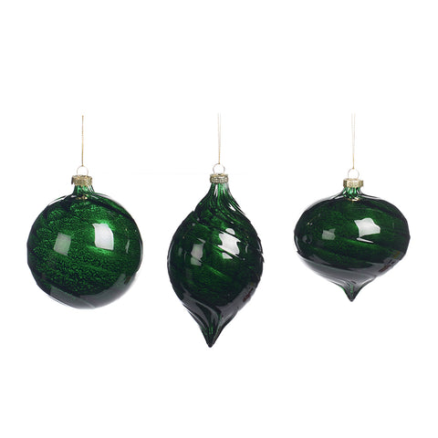 GOODWILL Decoro natalizio per albero palle verdi in vetro 3 varianti 10cm (1pz)