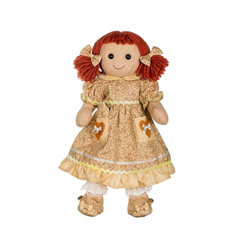 MY DOLL Bambola Ella con vestitino beige bambola di stoffa cotone H42 cm