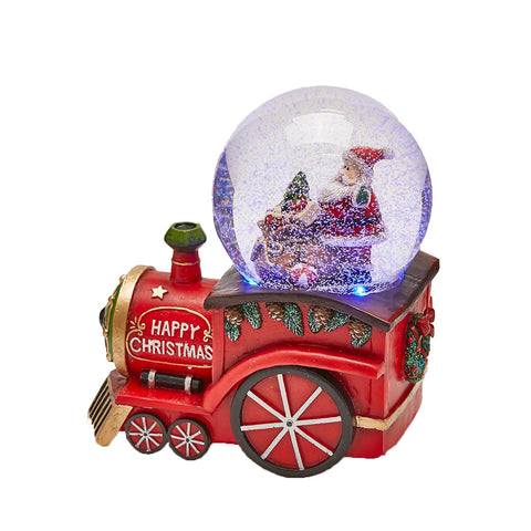 EDG Sferacqua carillon treno con Babbo Natale con luci H17 cm