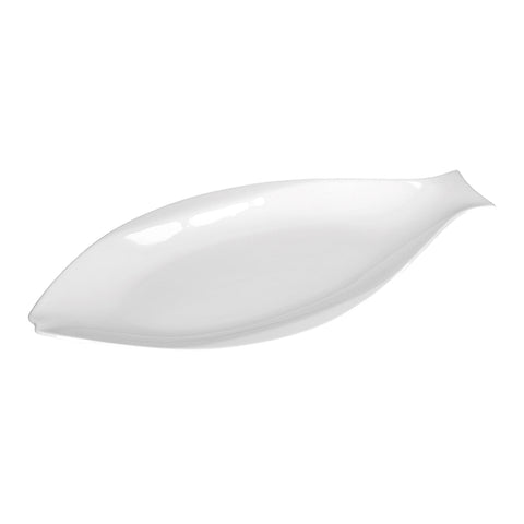 LA PORCELLANA BIANCA Piatto a forma di pesce vassoio ELBA bianco 21,5x41,5x3 cm