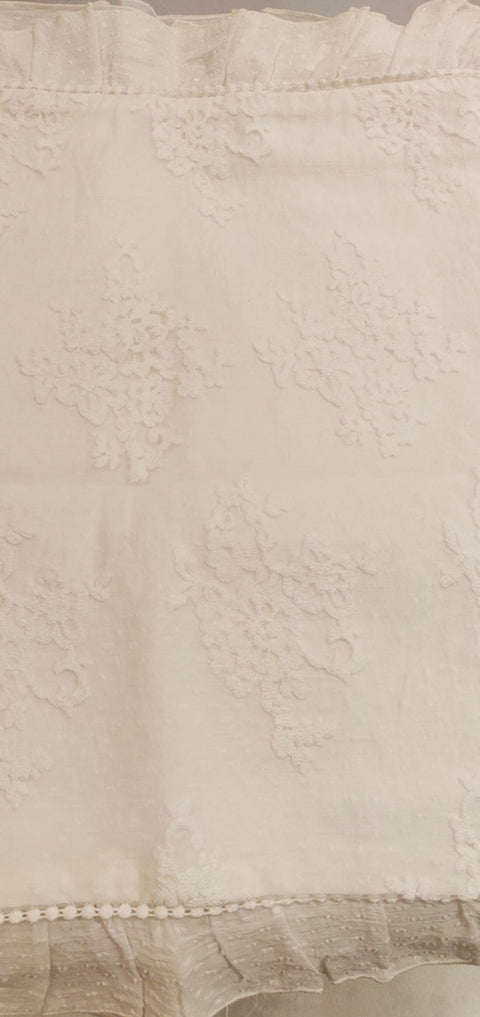 CHEZ MOI Coppia di Federe in puro cotone con pizzo applicato Made in Italy "Colette Flora" 50x80 cm
