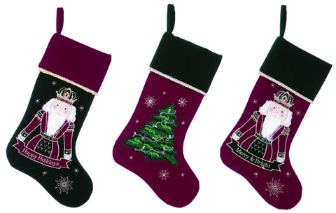 BLANC MARICLO' Decorazioni natalizie calze di Natale rosse e verdi 40 cm A29489