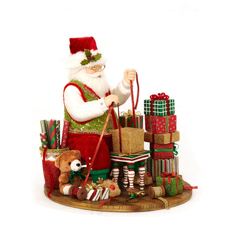 GOODWILL Statuetta natalizia Babbo natale con giocattoli in resina