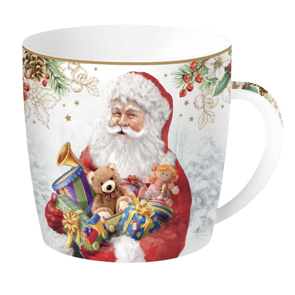 Easy Life Tazza in porcellana con Babbo natale Santa is coming 350 m –  Angelica Home Stabia