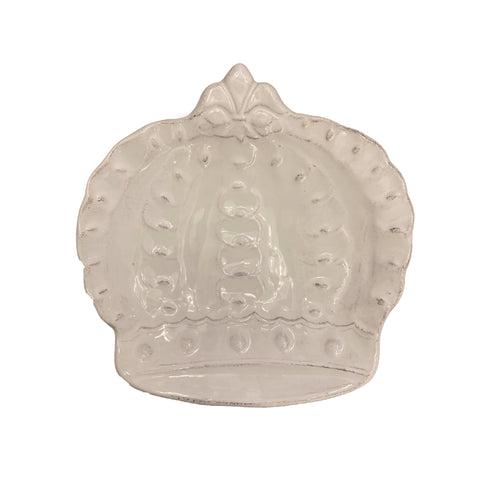 VIRGINIA CASA Svuota tasche a forma di corona in ceramica bianca 14x19 cm