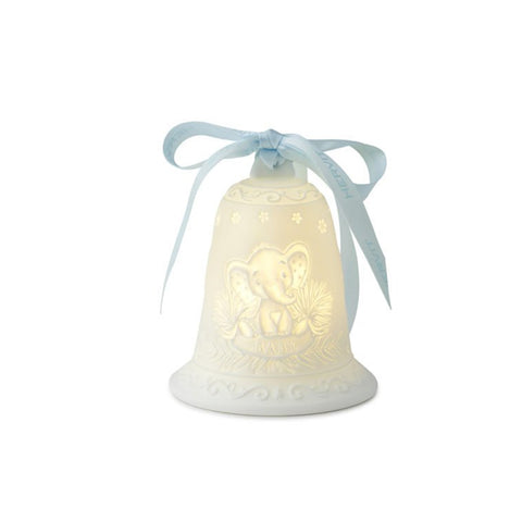 HERVIT Bomboniera campana baby in porcellana biscuit bianca 9 cm 27338