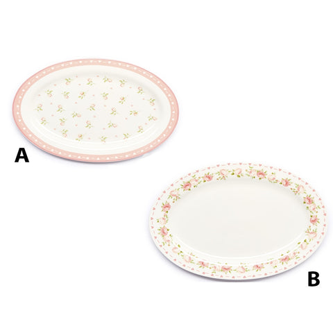 NUVOLE DI STOFFA Piatto Vassoio ovale 2 varianti bianco e rosa 35,3x25,2x2,2 cm