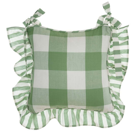 BLANC MARICLO' Set 2 copri cuscini per sedia LA GALANTERIA verde 40x40+10 cm