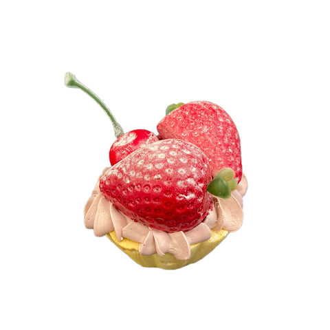 I DOLCI DI NAMI Crostatina con fragole dolce decorativo artigianale Ø7 H7 cm