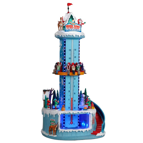 LEMAX Giostra torre in movimento musicale "Santa'S Freeze Zone" Costruisci il tuo villaggio 4.5V